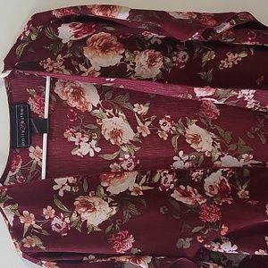 Maroon floral shaw